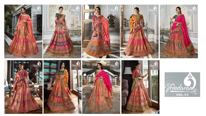 Royal Vrindavan Vol 53 Banarasi Silk Bridal Lehenga Choli Orders In India